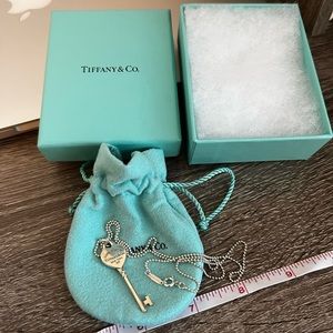 Tiffany & Co. Heart Key Charm Pendant with Chain